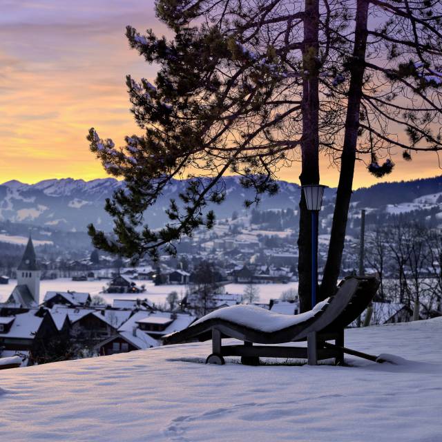 Ausblick im Winter auf die Allgäuer Alpen