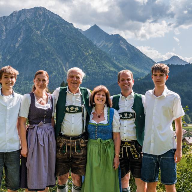 Gross family in the hotel garden